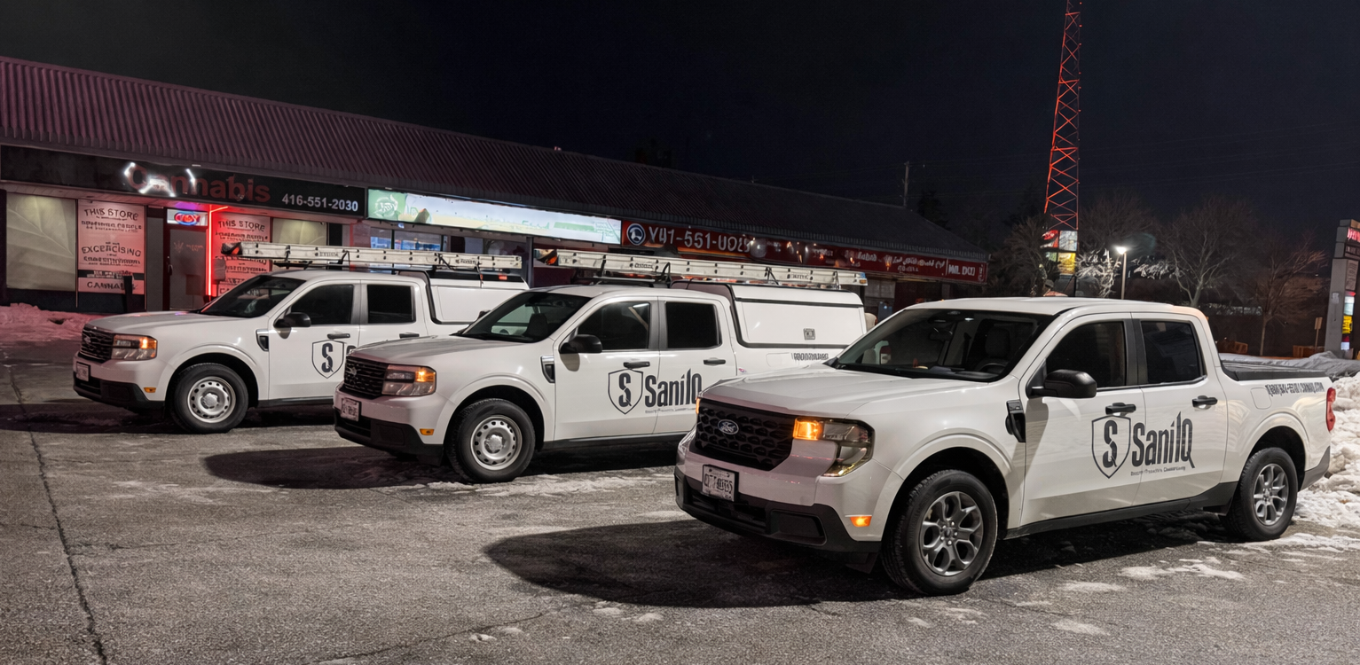 Sani IQ branded service truck fleet across Ontario