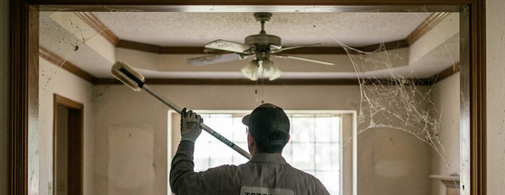 pest exterminator spider web removal and prevention at home